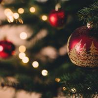 Christmas Baubles on Tree