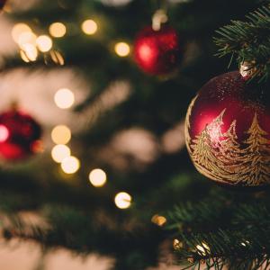 Christmas Baubles on Tree