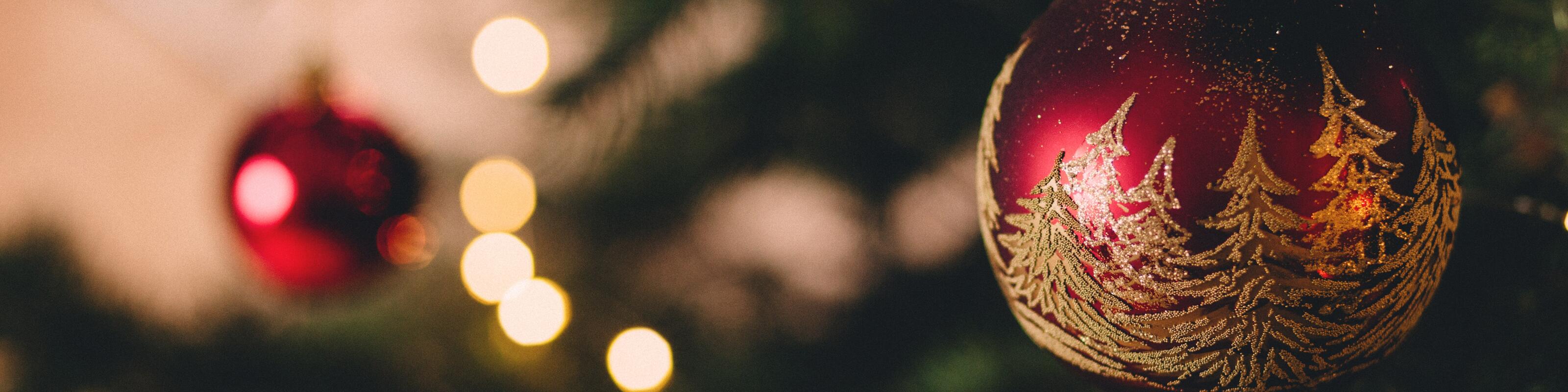 Christmas Baubles on Tree